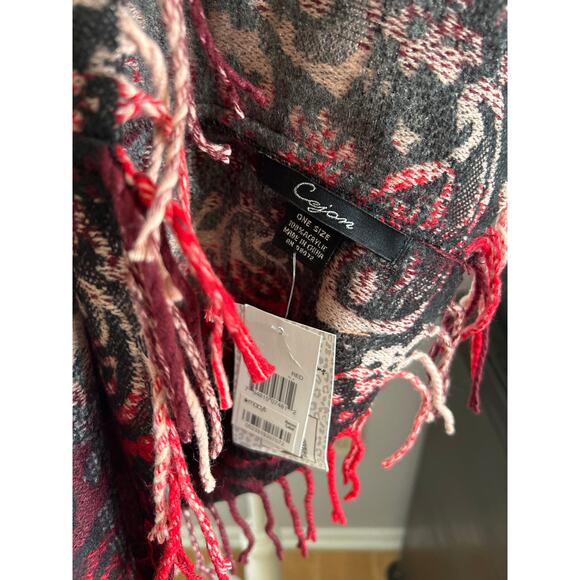 Cejoni scarf red black grey infinity scarf - Picture 2 of 4